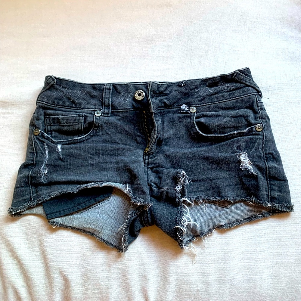 Grey black low waisted shorts